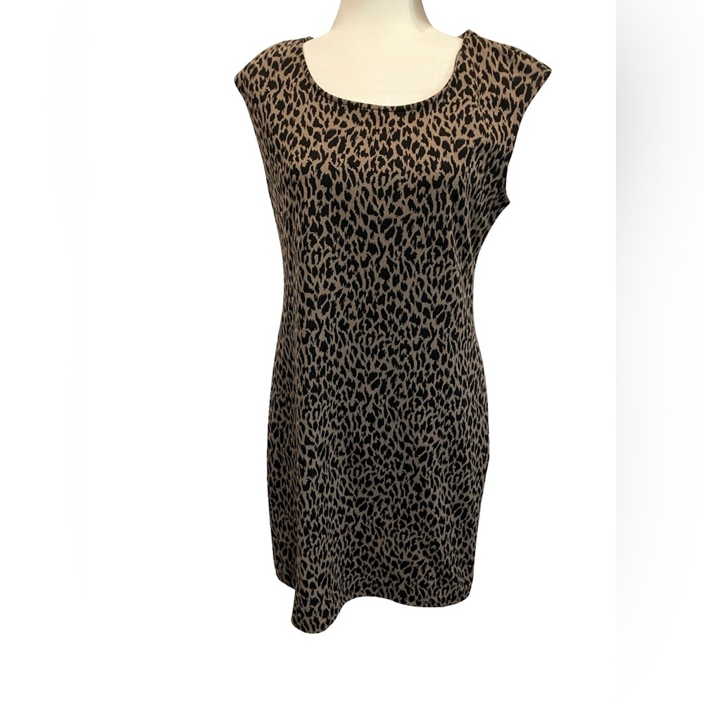 Nine West Animal Print Tan Black Dress NEW with Tag Women’s Size Medium